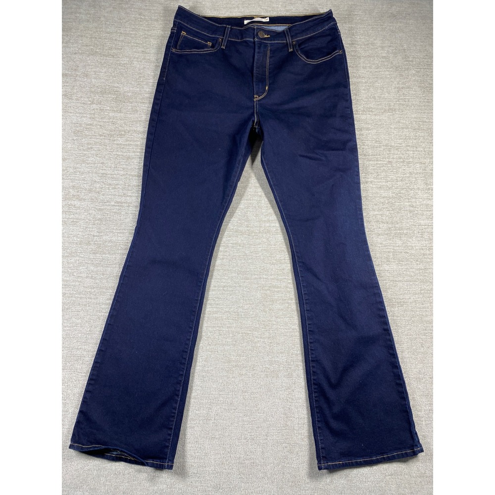 Levis 725 High Rise Bootcut Jeans Womens 32 Dark Wash Stretch Denim Blue